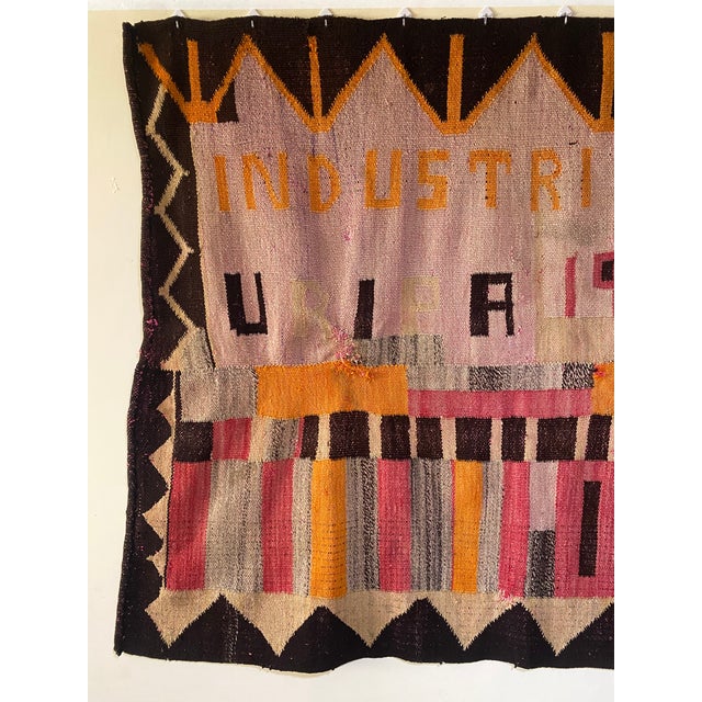 Mid-Century Modern C. 1968 Mid-Century Vintage Peruvian Woven Textile From Uripa For Sale - Image 3 of 14