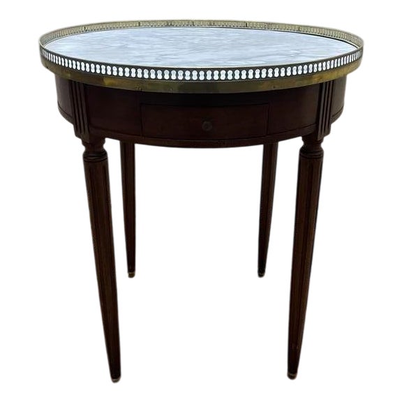 Louis XVI Style Bouillotte Table in Mahogany and Marble For Sale
