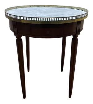 Louis XVI Style Bouillotte Table in Mahogany and Marble