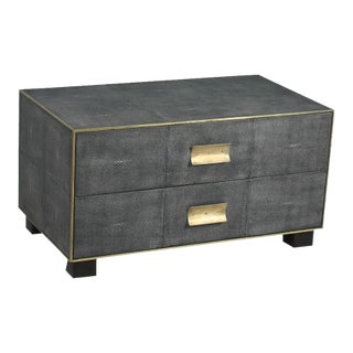 Sarreid Transitional Low Brass Chest of Drawers For Sale