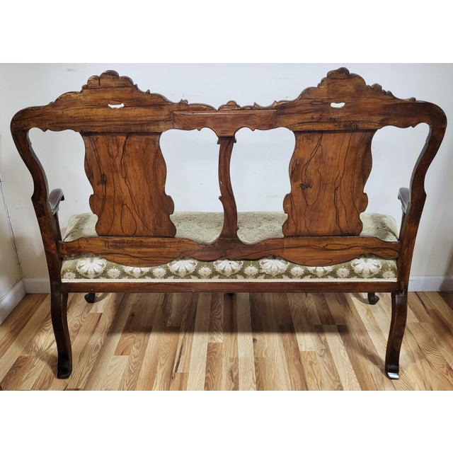Rare Antique Dutch Belgium 18th C Provincial Carved Walnut Settee Sofa Loveseat For Sale In New York - Image 6 of 16