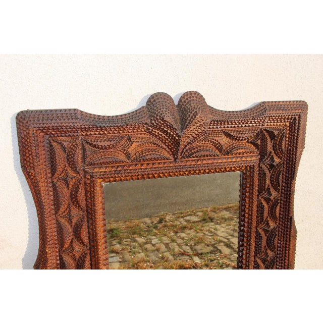 19th Century Tramp Art Mirror For Sale - Image 3 of 9