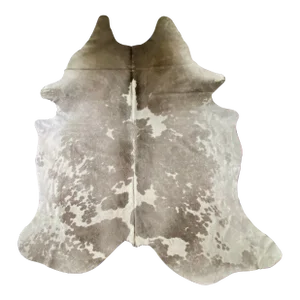 Natural Gray & White Brazilian Cowhide 75" X 93