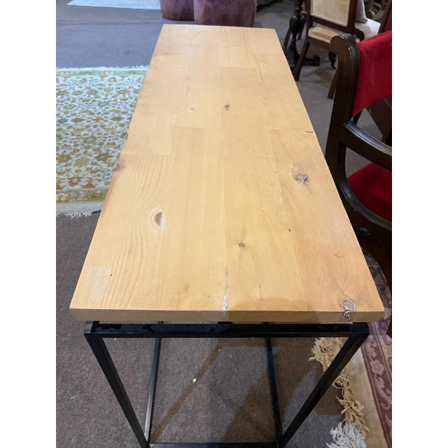 Modern Industrial Solid Wood & Black Metal Console Table/Entryway/Sofa Table For Sale - Image 4 of 7