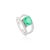 Boho Chic Cushion Cut Emerald & Diamond Double Band Engagement Ring Size 5 For Sale - Image 3 of 11