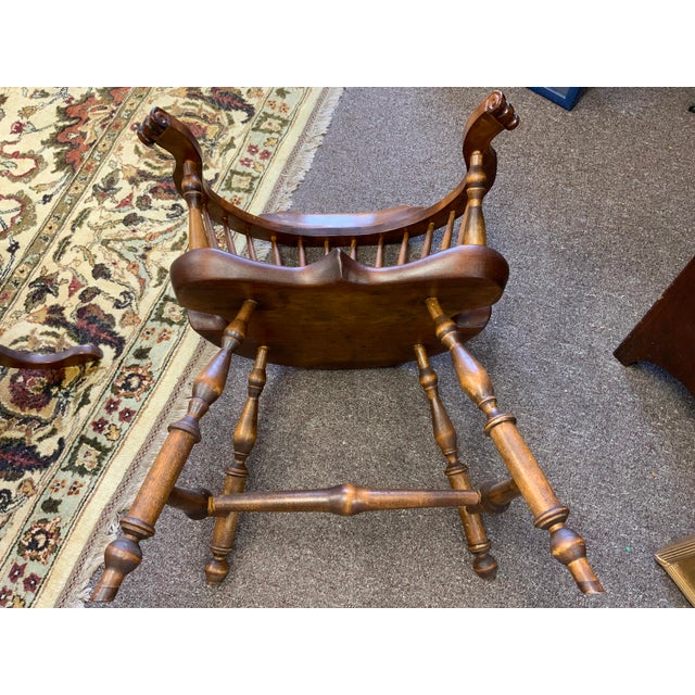 Brown 20th Century Reproduction of Antique Windsor Low Back Arm Chair For Sale - Image 8 of 10