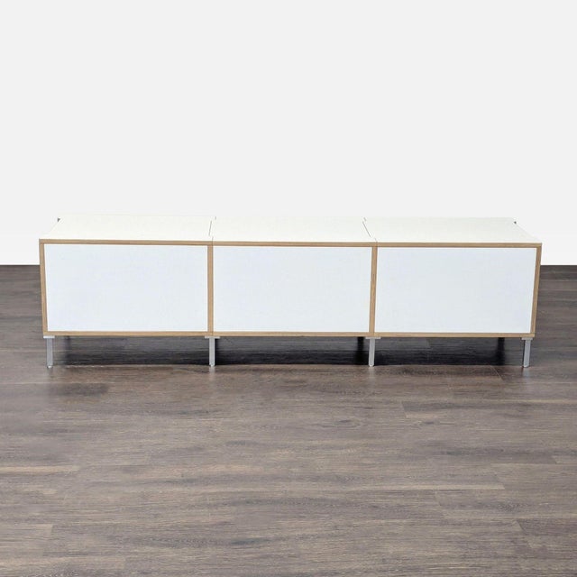 Scandinavian Designs White Cabinet With Storage For Sale In San Francisco - Image 6 of 9