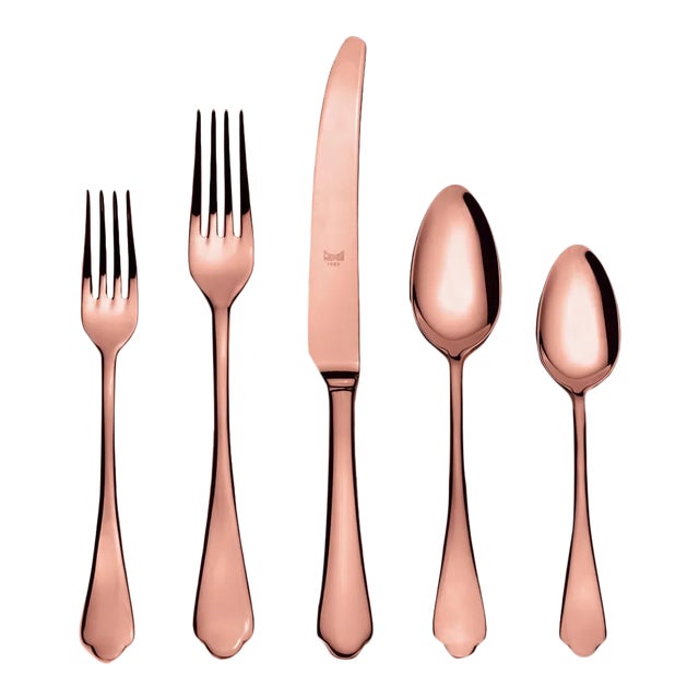 Mepra Dolce Vita 20 Piece Flatware Set, Mirror Bronze For Sale