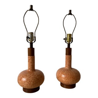 1960s Danish Teak Table Lamps - a Pair For Sale