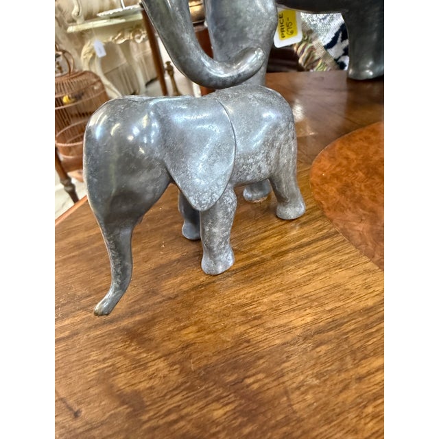 Asian Wah Ming Chang Bronze Sculpture Limited Edition # Out Of90 Mother &Baby Elephant For Sale - Image 3 of 12
