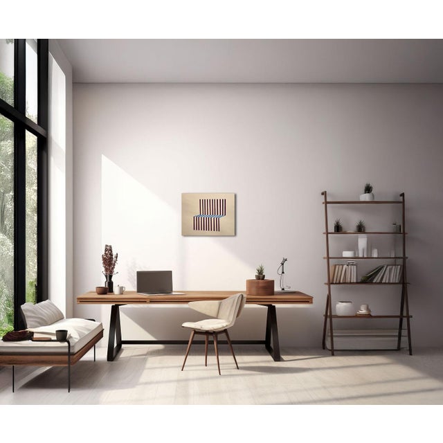 Made in 2023 by Amanda Andersen, this geometric abstract painting on paper is one in a series of nine minimal artworks...