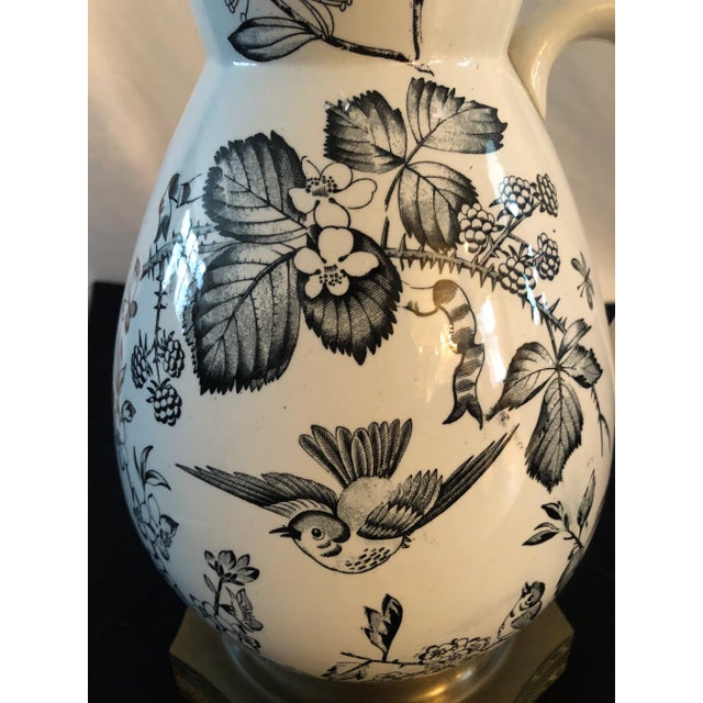 Mid 19th Century Black Transfer Ware Aesthetic Movement Lamp For Sale - Image 5 of 11