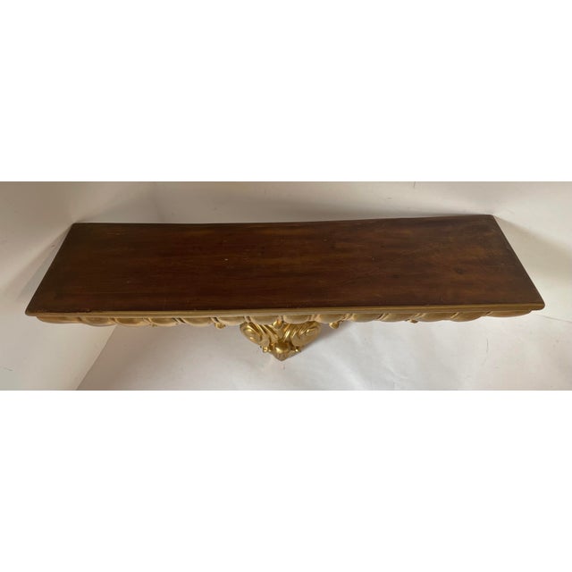 Hollywood Regency Vintage Hollywood Regency Style Gilt Gold Wall Shelf For Sale - Image 3 of 9