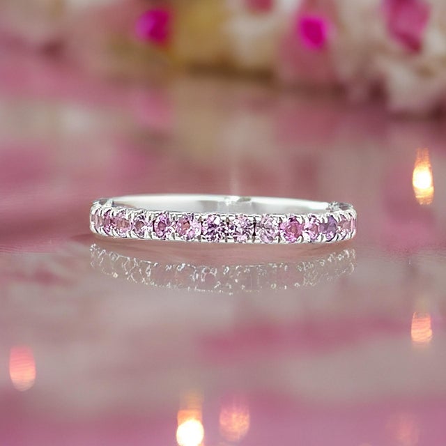 Pink Natural Pink Sapphire Ring 6.5 14k W Gold 0.66 TCW Certified, Size 7 For Sale - Image 8 of 12