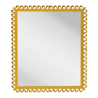 Fleur Home Carnival Gras Rectangle Mirror in Gold Leaf, 38x49 For Sale