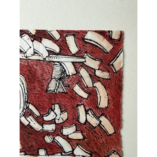 Ruth Esserman Abstract Architectural Mixed Media on Paper, Signed 2003 For Sale - Image 4 of 8