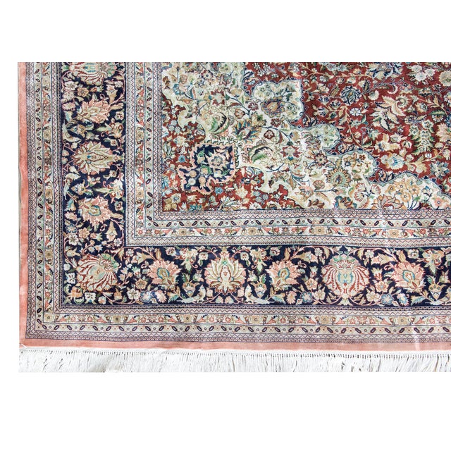 Textile Vintage Persian Silk Rug For Sale - Image 7 of 16