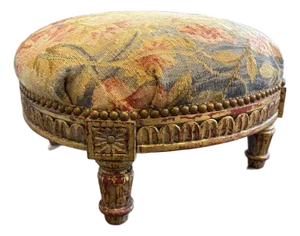 Late 20th Century French Louis XVI Style Tapestry Footstool