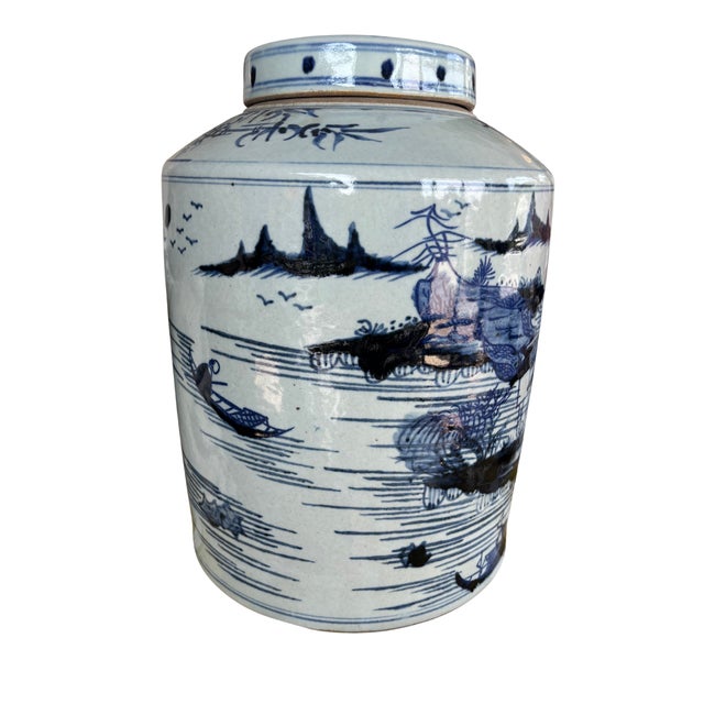 This beautiful piece is painted with striking blue and white contrast using high-fire porcelain techniques. Functions as a...