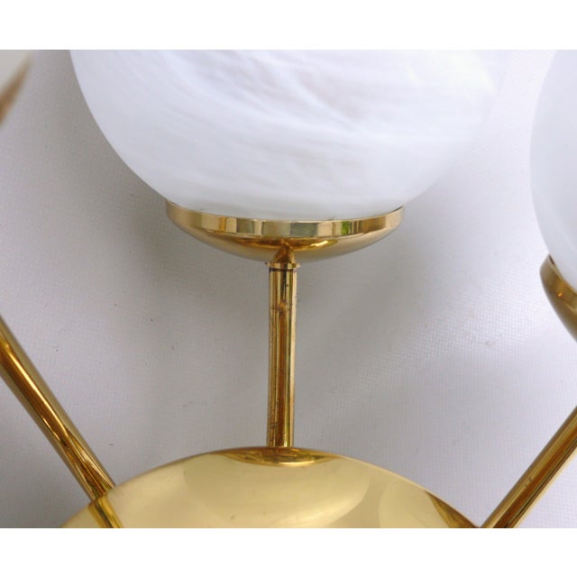 Ceiling Light in Brass & Satin Glass, Germany, 1970s For Sale - Image 13 of 18