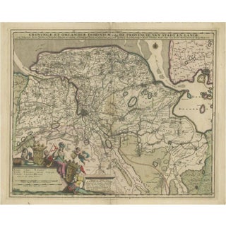 Antique Map of the Province Groningen in the Netherlands, 1680 For Sale
