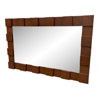 Splinter Design Vintage Mahogany Framed Wall Mirror For Sale