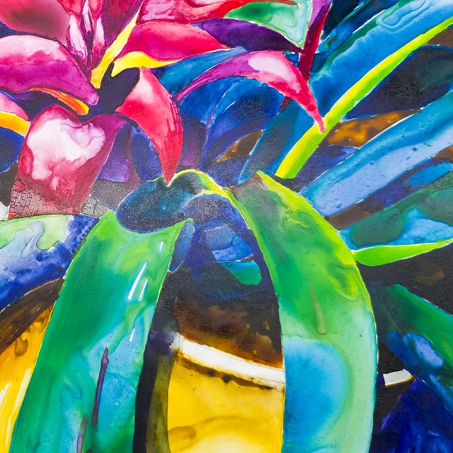 Ruby Bromeliad - Tomoko Parry, C. 1990s For Sale In San Diego - Image 6 of 10