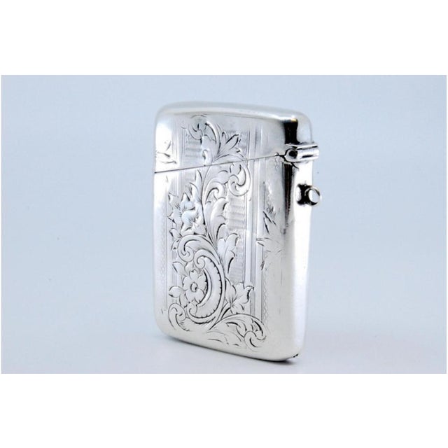 Silver Matchbox with Engraved Plant Motifs For Sale - Image 4 of 11
