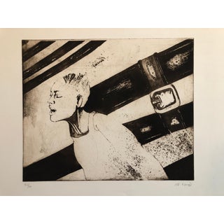 Oded Feingersh, Woman in Agony or Ecstasy, Modernist Israeli Etching For Sale