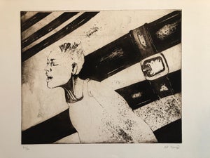 Oded Feingersh, Woman in Agony or Ecstasy, Modernist Israeli Etching