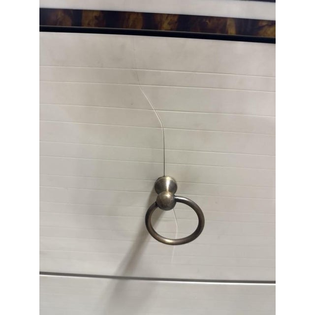 Vintage Burled Walnut Faux Bone Inlay 2 Drawer Nightstand-Art Deco-Regency-Chest For Sale - Image 11 of 11