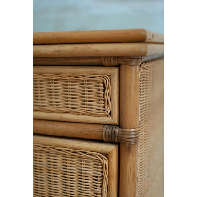 Light Yellow Vintage Bamboo and Rattan Sideboard, 1970s For Sale - Image 8 of 11