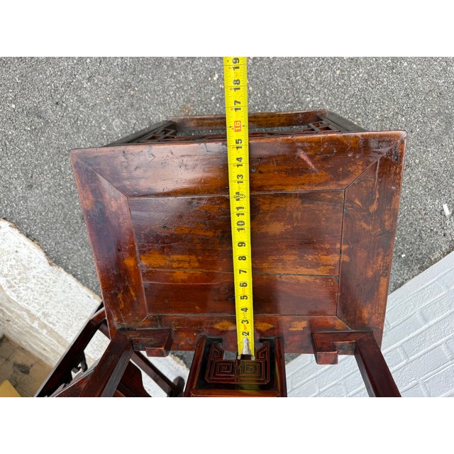 19th Century Pair of Chinoiserie Style Carved Wood Hall Chairs For Sale - Image 11 of 16