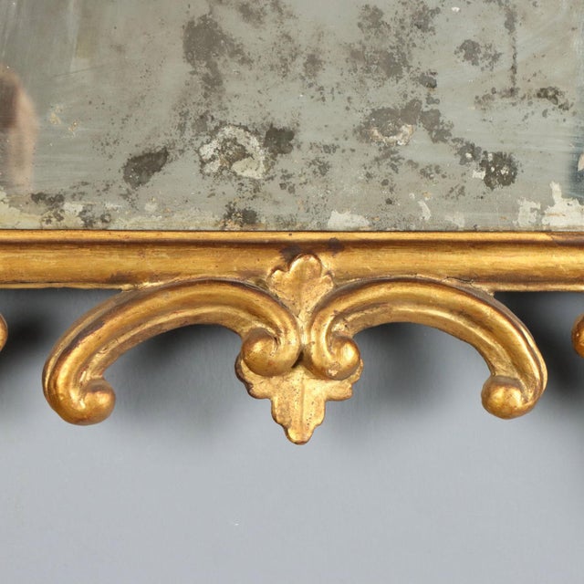 Carved and Gilded Wood Mirror, Italy, 19th Century For Sale - Image 9 of 11