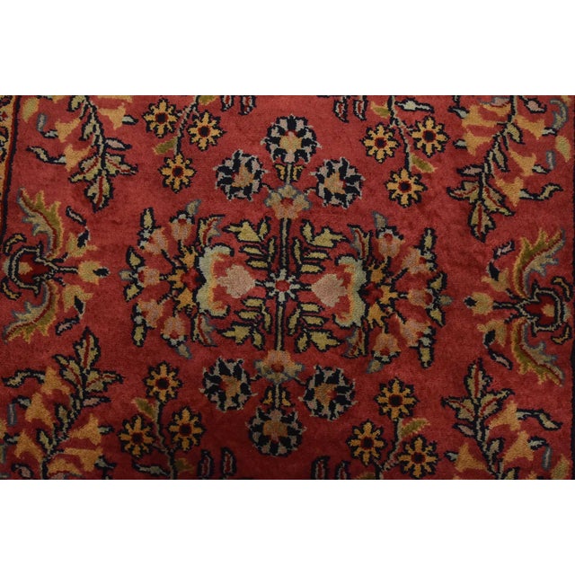 Textile Fine Sarouk Runner 2’8” X 9’7” Pink Wool Traditional Hand-Knotted Oriental Rug For Sale - Image 7 of 12