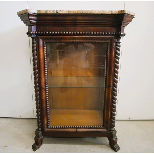 Small Antique Mahogany Display Cabinet For Sale - Image 16 of 18