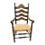 Vintage American Primitive Style Solid Wood Rustic Ladder Back Rush Seat Dining Armchair Painted Backrest For Sale