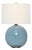 Thomas O'Brien by Visual Comfort Signature Sao Paulo 21" Table Lamp in Crackled Robin with Linen Shade For Sale