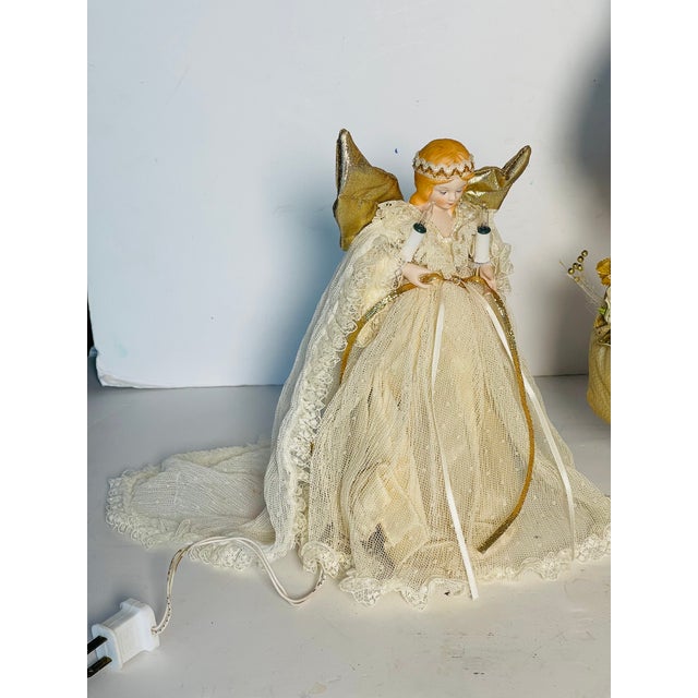 Shabby Chic Vintage Yree Topper Christmas Angel For Sale - Image 3 of 4