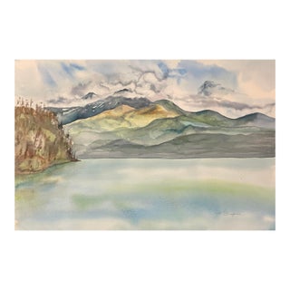 Coastal Landscape Watercolor by Chiappone For Sale
