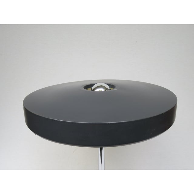 Metal Chrome-Plated and Dark Grey Major Table Lamp by Louis Kalff for Philips, 1960s For Sale - Image 7 of 18