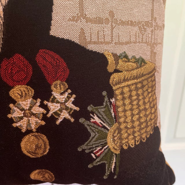 Hollywood Regency Aristocratic Dog Portrait Tapestry Pillow For Sale - Image 3 of 5