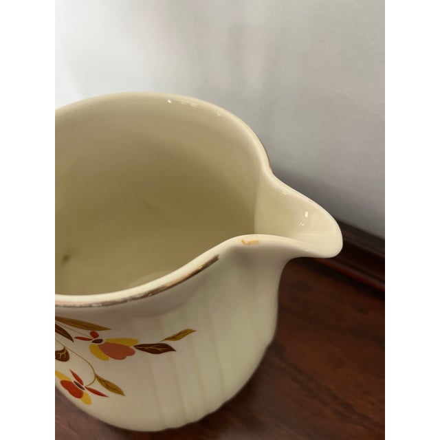 American Vintage Hall China Jewel Tea Autumn Leaf Ceramic Pitcher Creamer For Sale - Image 3 of 5