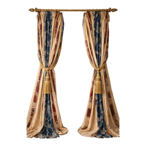 2 Pair Stripe Jacquard Draperies