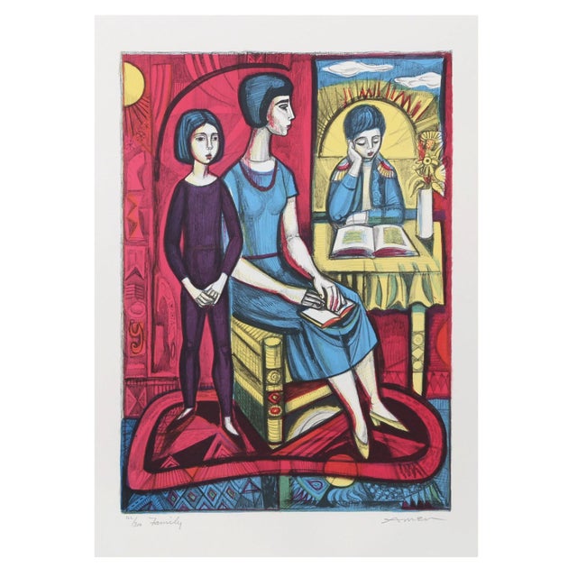 Irving Amen - Family Lithograph For Sale