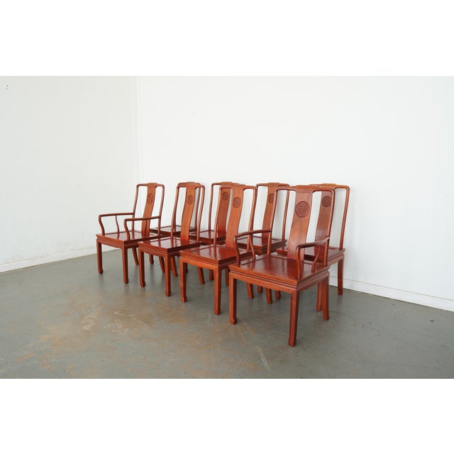 Chinese Vintage Chinese Chippendale Dining Chairs (Set of 8) For Sale - Image 3 of 18