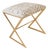 Matthew Izzo Home X Side Stool in Beige Geometric Upholstery and Gold Leaf Base For Sale