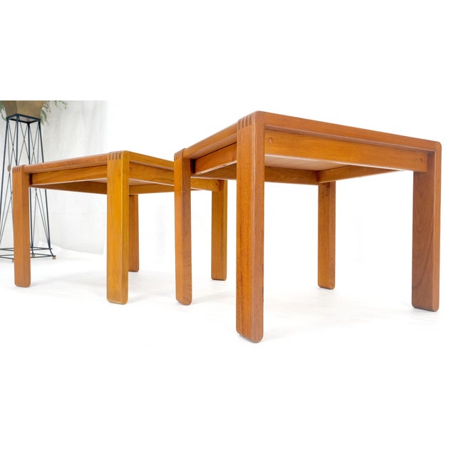 Pair of Solid Teak Danish Mid Century Modern Teak Side End Night Tables Stands For Sale - Image 13 of 15