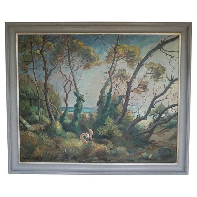 Femmes a la baignade', an Art Deco oil on canvas by Paul Jacob Hians (1884 - 1965). Signed 'Paul Jacob Hians' to lower...