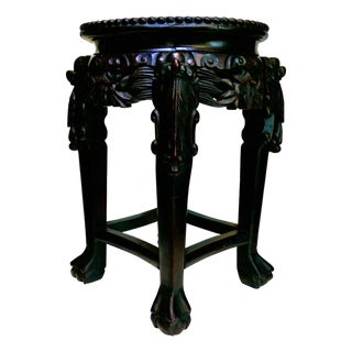 Early 20th Century Chinese Carved Teak Table For Sale